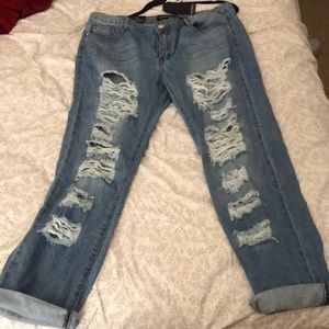 Distressed jeans